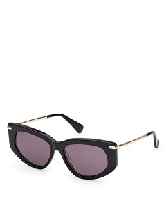 }bNX}[ fB[X ANZT[ TOXEACEFA Max Mara Round Sunglasses 54mm Black/Purple Solid ubN