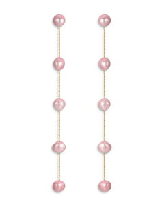 �G�e�B�J ���f�B�[�X �A�N�Z�T���[ �s�A�X�E�C�������O Ettika Pink Cultured Freshwater Pearl Linear Drop Earrings in 18K Gold Plated Pink �s���N