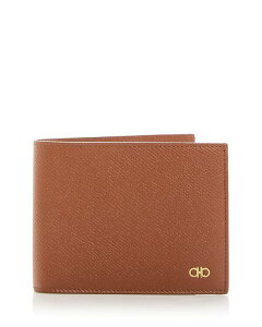 tFK Y ANZT[ z U[ Ferragamo Micro Gancio Leather Bifold Wallet New Cognac