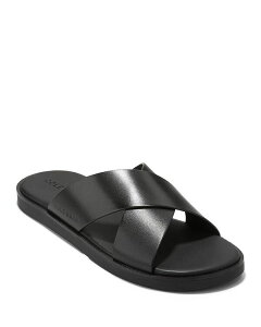 yz R[n[ Y T_ V[Y Men's Nantucket Cross Strap Slip On Slide Sandals Black/Black