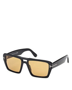 yz gEtH[h fB[X TOXEACEFA ANZT[ Flat Top Square Sunglasses 56mm Black/Yellow Solid