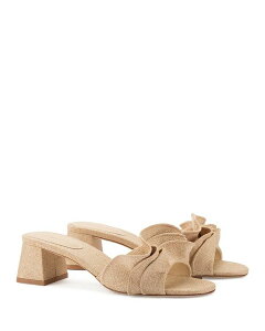 [f fB[X V[Y T_ t q[ Larroude Women's Brigitte Ruffle Slip On High Heel Sandals Beige x[W