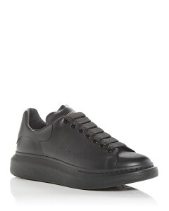 ALT_[E}bNC[ Y V[Y Xj[J[ U[ q[ Alexander McQUEEN Men's Oversized Leather Heel Detail Sneakers Black ubN