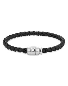 【送料無料】 モンブラン メンズ ブレスレット・バングル・アンクレット アクセサリー Stainless Steel and Leather Ring Bracelet Blue