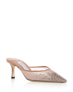�W�~�[�`���[ ���f�B�[�X �V���[�Y �T���_�� ���b�V�� Jimmy Choo Women's Vivi 65 Degrade Crystal Mesh Mules Ballet Pink �s���N