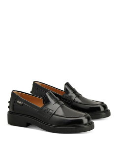 gbY fB[X V[Y pvX U[ [t@[ Tod's Women's Leather Loafer Flats Black ubN