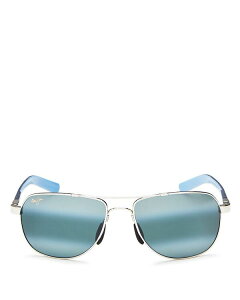 yz }ECW Y TOXEACEFA ANZT[ Guardrails Polarized Brow Bar Aviator Sunglasses 58mm Silver/gray