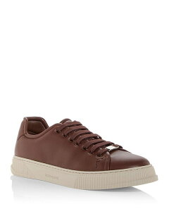 tFK Y V[Y Xj[J[ U[ Ferragamo Men's Bruce Leather Low Top Sneakers Midbrown