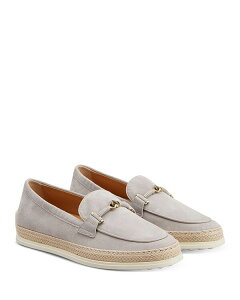 gbY fB[X V[Y pvX XG[h [t@[ Tod's Women's Suede Loafer Flats Light Gray O[