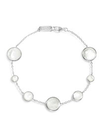 イッポリスタ レディース ブレスレット・バングル・アンクレット アクセサリー Sterling Silver Lollipop Mother-of-Pearl & Clear Quartz Crystal Doublet Chain Bracelet White/Silver
