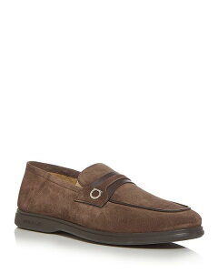 yz tFK Y Xb|E[t@[ V[Y Men's Drame Suede Gancini Loafers Brown