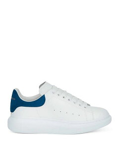 }bNC[ Y V[Y Xj[J[ U[ q[ McQueen Alexander Men's Oversized Leather Heel Detail Sneakers Blue/White zCg