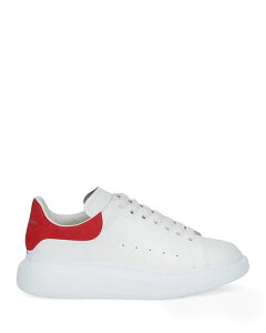 }bNC[ Y V[Y Xj[J[ U[ q[ McQueen Alexander Men's Oversized Leather Heel Detail Sneakers Red/White zCg