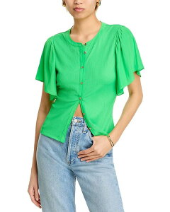yz C~[ ubN fB[X Vc gbvX Colette Flutter Sleeve Top Tropic Green