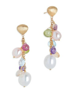 }R r`FS fB[X ANZT[ sAXECO Marco Bicego 18K Yellow Gold Paradise Pearl Mixed Gemstone and Cultured Freshwater Pearl Drop Earrings Multi/Gold S[h