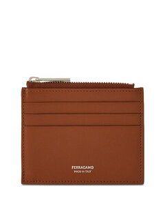 tFK Y ANZT[ z U[ FERRAGAMO Florence Leather Zipper Card Holder New Cognac