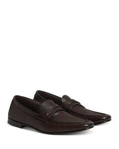 【送料無料】 ゼニア メンズ スリッポン・ローファー シューズ Natural Grain Leather Mocassin Loafers Dark Brown
