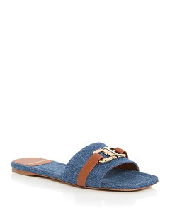 tFK fB[X V[Y T_ FERRAGAMO Leah Gancini Slide Sandals Denim Prov fj