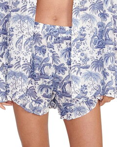�X�^�E�h ���f�B�[�X �{�g���X �n�[�t�p���c�E�V���[�c �V���[�g�p���c STAUD Boyana Swim Cover-Up Shorts Blue Toile �u���[