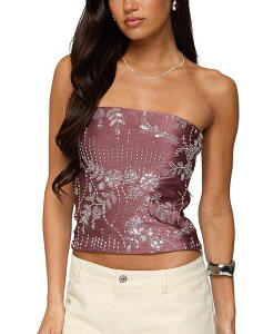 �A�f�B�N�e�b�h ���f�B�[�X �g�b�v�X �V���c �X�p���R�[�� �X�g���b�v���X Edikted Zelda Bead & Sequin Strapless Top Mauve