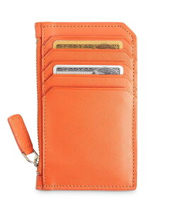 ���C�X ���f�B�[�X �A�N�Z�T���[ ���z ���U�[ ROYCE New York Leather Zipper Credit Card Case Orange �I�����W