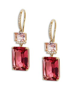 ifB[ fB[X ANZT[ sAXECO Nadri Macaron Cubic Zirconia Double Drop Earrings in 18K Gold Plated Gold/Pink sN