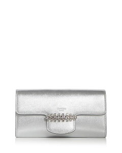 W~[`[ fB[X ANZT[ z U[ Jimmy Choo Bing Leather Wallet on Chain Silver/Silver Vo[