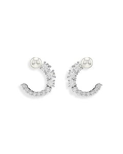 XtXL[ fB[X ANZT[ sAXECO Swarovski Matrix Hoop Earrings Silver Vo[
