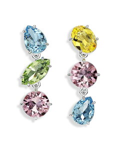 XtXL[ fB[X ANZT[ sAXECO Swarovski Gema Multicolor Crystal Mismatch Triple Drop Earrings in Rhodium Plated Multi }`J[