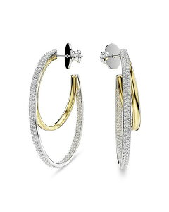 XtXL[ fB[X ANZT[ sAXECO Swarovski Hyperbola Crystal Double Row Hoop Earrings Tone & Rhodium Plated Two Tone S[h
