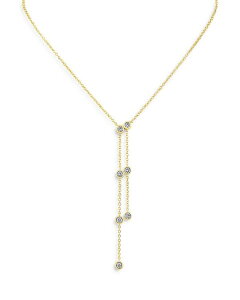 PlXWFC[ fB[X ANZT[ lbNXE`[J[Ey_ggbv [X Kenneth Jay Lane Cubic Zirconia Double Drop Lariat Necklace in 14K Gold Plated 16"-19" Gold S[h