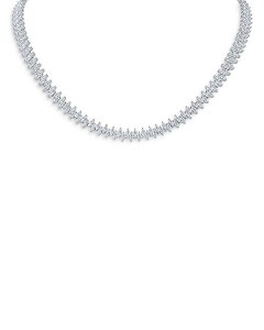 PlXWFC[ fB[X ANZT[ lbNXE`[J[Ey_ggbv [X Kenneth Jay Lane Alternating Marquise Cut Cubic Zirconia Tennis Necklace in Rhodium Plated 16" Silver Vo[