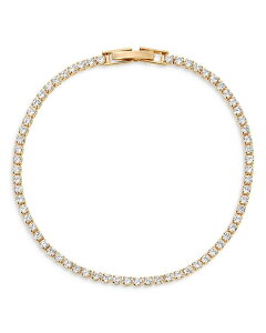 �G�e�B�J ���f�B�[�X �A�N�Z�T���[ �u���X���b�g�E�o���O���E�A���N���b�g �~�j Ettika Minimalist Crystal Tennis Bracelet in 18K Gold Plated Gold �S�[���h