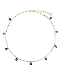 �G�e�B�J ���f�B�[�X �A�N�Z�T���[ �l�b�N���X�E�`���[�J�[�E�y���_���g�g�b�v ���[�X Ettika Stone Deco Charm Necklace 16-19 Gold/Blue �u���[