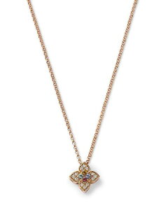 o[gRC fB[X ANZT[ lbNXE`[J[Ey_ggbv [X Roberto Coin 18K Rose Gold Venetian Princess Carnival Multi Gemstone & Diamond Flower Pendant Necklace 15-17" Rose Gold S[