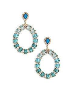 ifB[ fB[X ANZT[ sAXECO Nadri Blue Lagoon Mixed Stone Circle Drop Earrings in 18K Gold Plated Blue u[