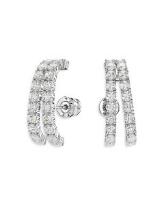 XtXL[ fB[X ANZT[ sAXECO Swarovski Matrix Crystal Double Row Cuff Stud Earrings Silver Vo[