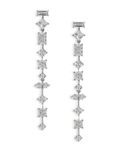 �i�f�B�[�� ���f�B�[�X �A�N�Z�T���[ �s�A�X�E�C�������O Nadri Rare Jewels Cubic Zirconia Linear Drop Earrings Rhodium Plated Silver �V���o�[