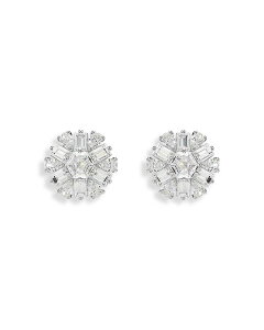 yz XtXL[ fB[X sAXECO ANZT[ Idyllia Crystal Snowflake Stud Earrings in Rhodium Plated Silver