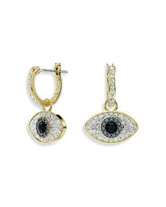XtXL[ fB[X ANZT[ sAXECO Swarovski Symbolica Crystal Evil Eye Charm Hoop Earrings Tone Multi }`J[
