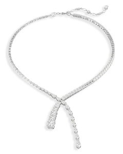 XtXL[ fB[X ANZT[ lbNXE`[J[Ey_ggbv [X Swarovski Matrix Mixed Cut Crystal Lariat Necklace in Rhodium Plated 14.87"-16.87" Silver Vo[