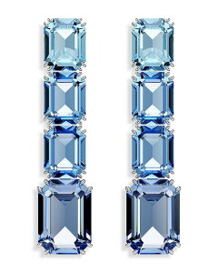XtXL[ fB[X ANZT[ sAXECO Swarovski Millenia Blue Octagon Crystal Linear Drop Earrings in Rhodium Plated Blue u[