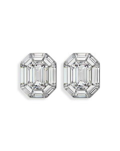 XtXL[ fB[X ANZT[ sAXECO Swarovski Lucent Crystal Octagon Clip On Drop Earrings in Rhodium Plated Silver Vo[