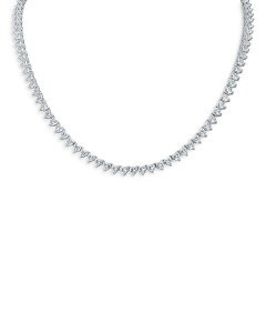 PlXWFC[ fB[X ANZT[ lbNXE`[J[Ey_ggbv [X Kenneth Jay Lane Heart Shape Cubic Zirconia Tennis Necklace in Rhodium Plated 16" Silver Vo[