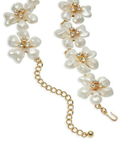 PlXWFC[ fB[X ANZT[ lbNXE`[J[Ey_ggbv [X Kenneth Jay Lane Imitation Pearl & Crystal Flower Statement Necklace 15-19" White/Gold zCg