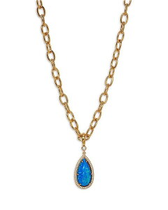 ifB[ fB[X ANZT[ lbNXE`[J[Ey_ggbv [X Nadri Blue Lagoon Pav & Stone Pendant Necklace in 18K Gold Plated 24" Gold S[h