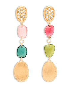 �}���R �r�`�F�S ���f�B�[�X �A�N�Z�T���[ �s�A�X�E�C�������O Marco Bicego 18K Yellow Gold Lunaria Tourmaline Multicolor Tourmaline & Diamond Cluster Drop Earrings Gold �S�[���h
