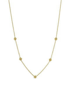 yz ][VbR fB[X lbNXE`[J[Ey_ggbv ANZT[ 14K Yellow Gold Prong Diamonds Tiny Bead Flower Collar Necklace 14-16" Yellow