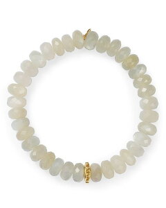 Vhj[G@ fB[X ANZT[ uXbgEoOEANbg Sydney Evan 14K Yellow Gold Champagne Chalcedony Faceted Rondelle Beaded Stretch Bracelet White/Gold zCg