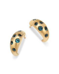 ���[�� & ���h�E ���f�B�[�X �A�N�Z�T���[ �s�A�X�E�C�������O Moon & Meadow 14K Yellow Gold London Blue Topaz Dome Hoop Earrings Blue/Gold �u���[